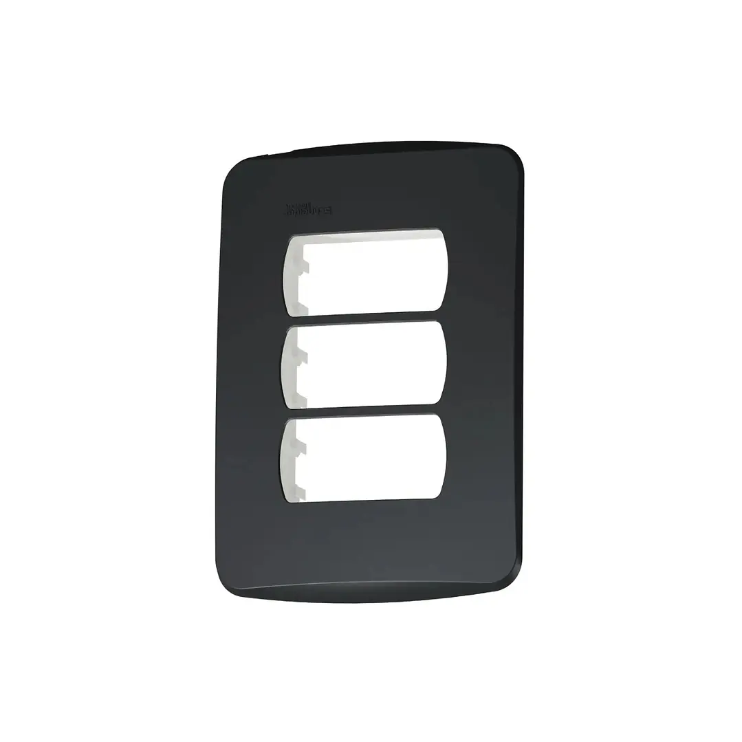 Placa con soporte 3 posiciones Grafito Schneider Miluz 2