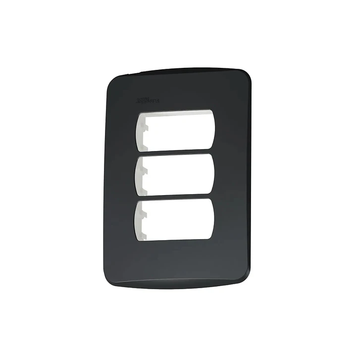 Placa con soporte 3 posiciones Grafito Schneider Miluz 2