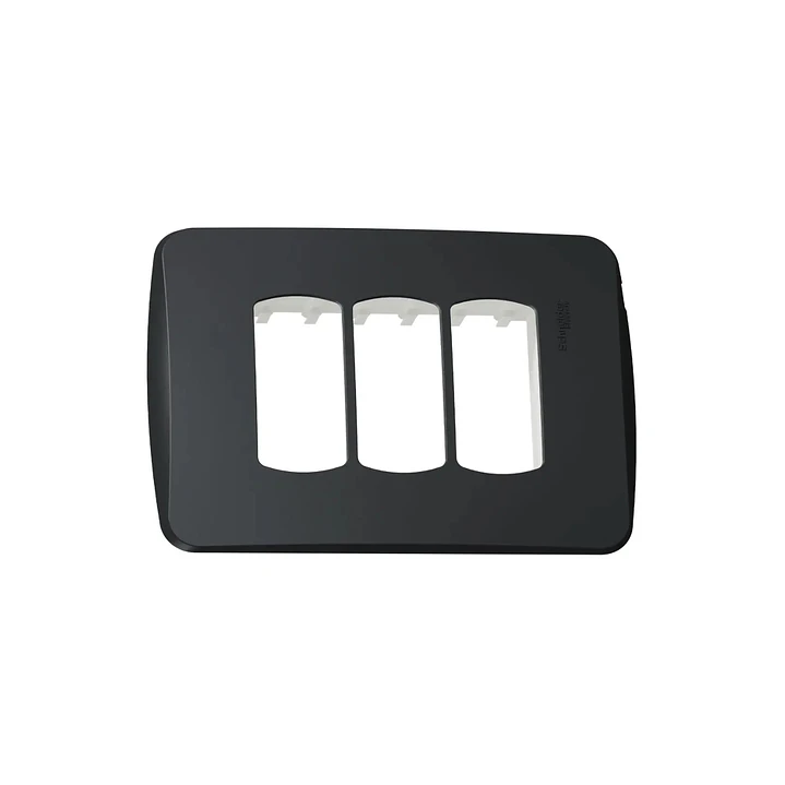 Placa con soporte 3 posiciones Grafito Schneider Miluz 1