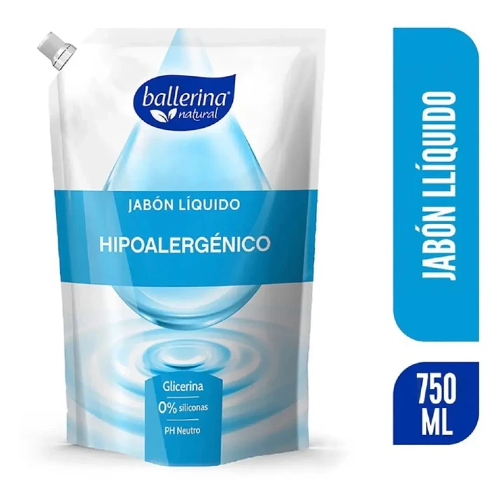 Ballerina Jabón Líquido Hipoalergenico Glicerina 750ml  1