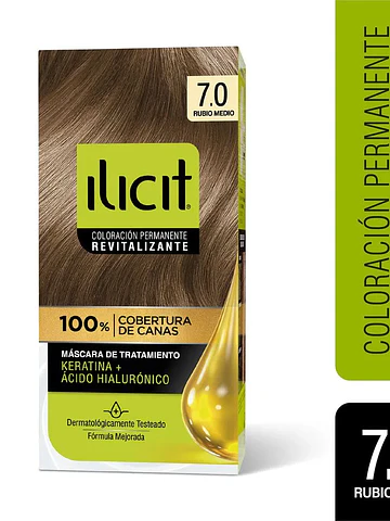 Tintura Máximo Brillo 7.0 Rubio Medio ILICIT