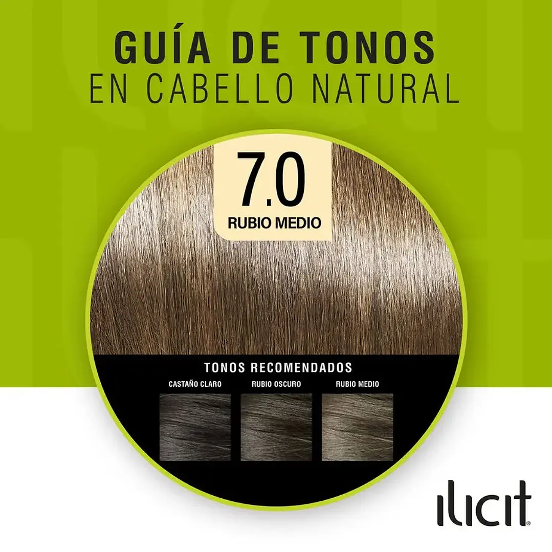 Tintura Máximo Brillo 7.0 Rubio Medio ILICIT 2