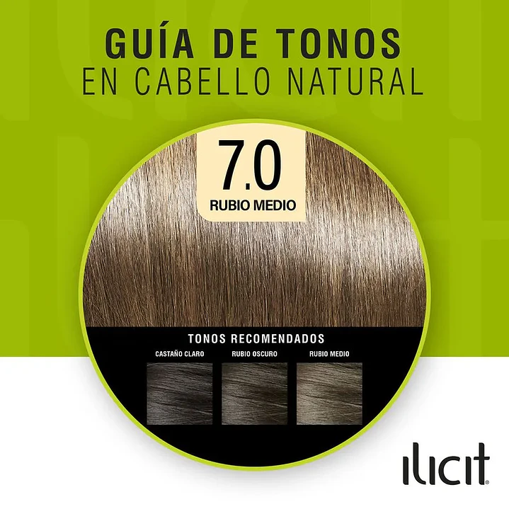 Tintura Máximo Brillo 7.0 Rubio Medio ILICIT 2