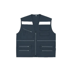 Chaleco Geologo Azul con cinta reflectante XXL