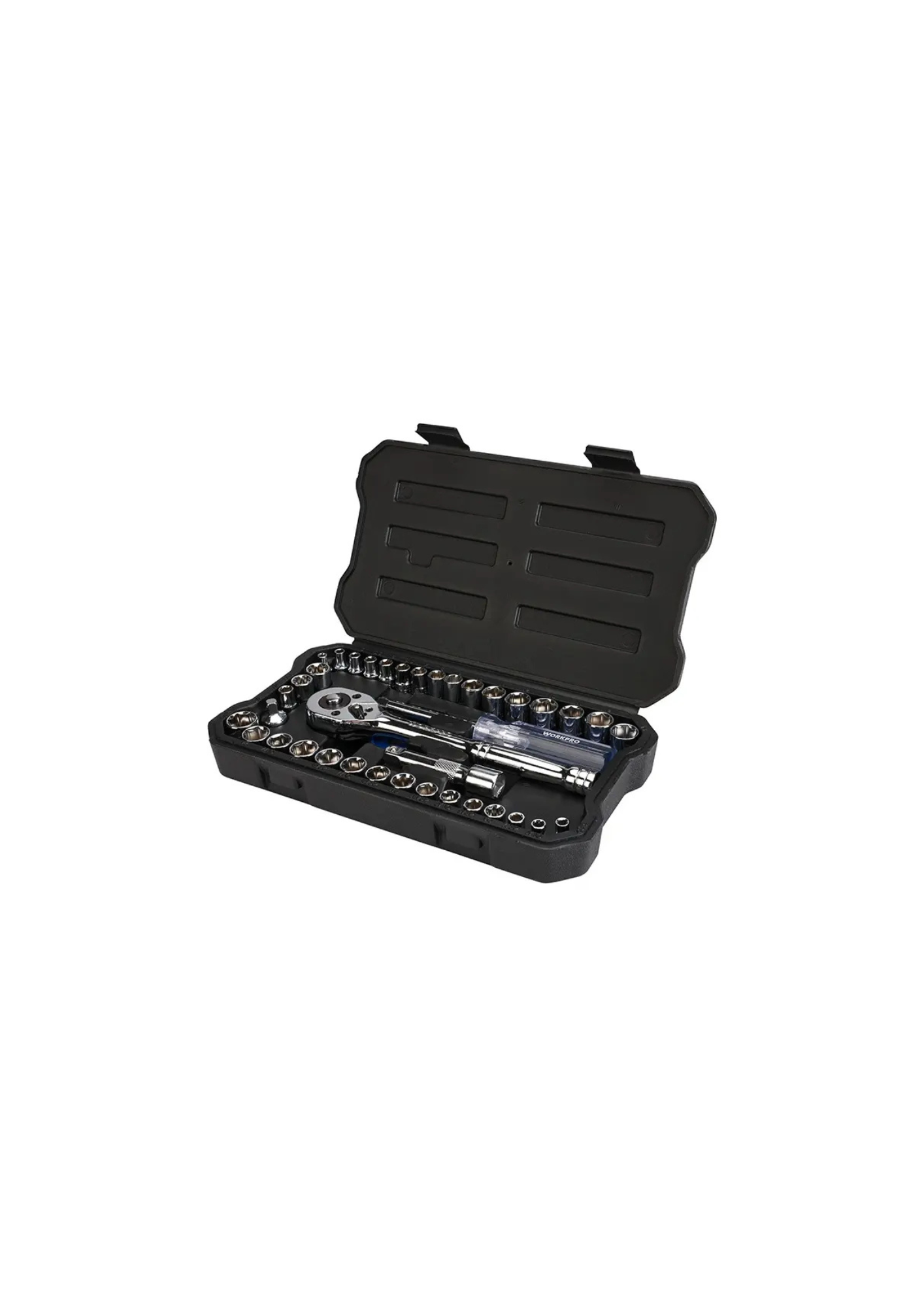 Juego de dados 39 piezas 1/4 y 3/8 Workpro WP202536