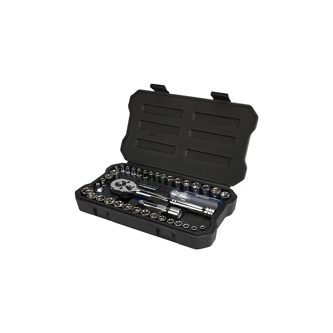 Juego de dados 39 piezas 1/4 y 3/8 Workpro WP202536 1