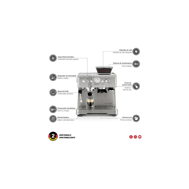 Cafetera Automática Bariastakaffe TH170EMI Gris Thomas 2