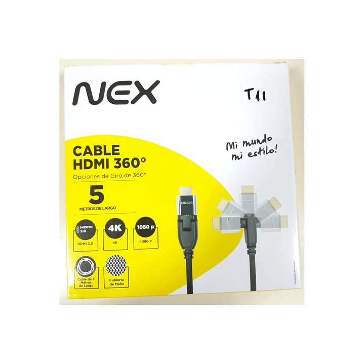 Cable HDMI 2.0 negro 5 mt Nex 3
