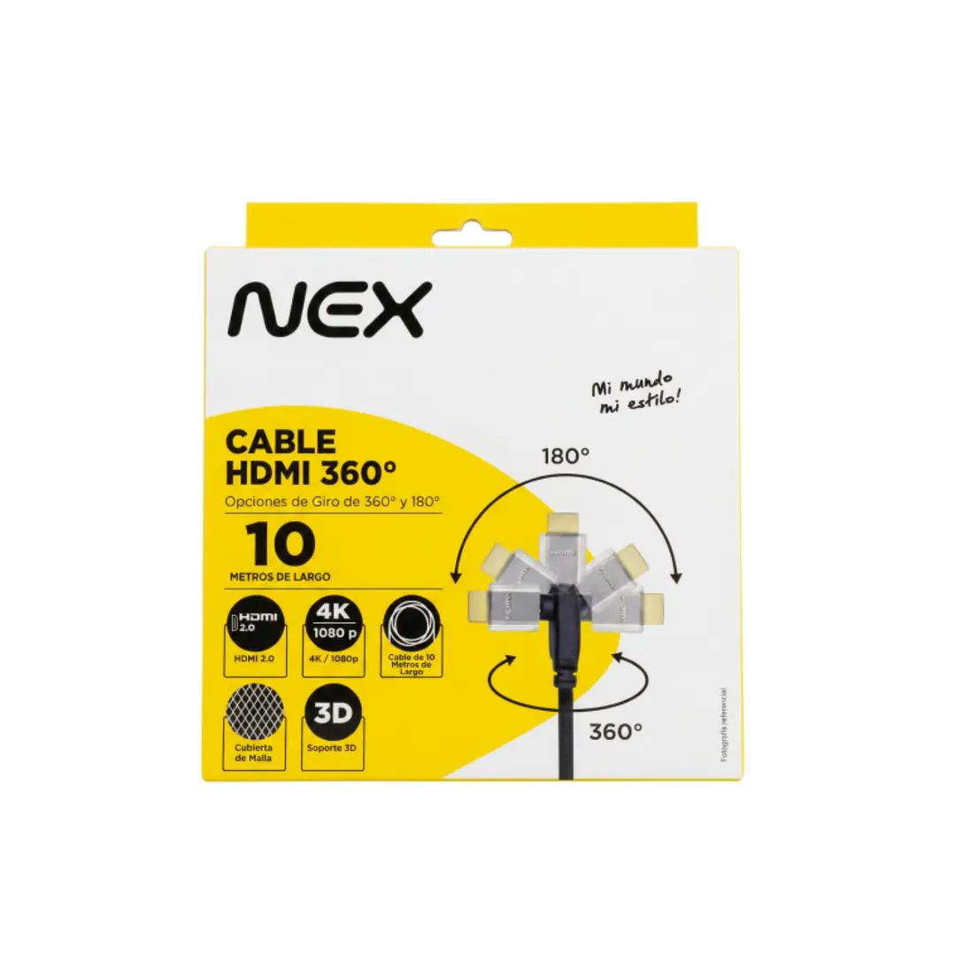 Cable HDMI 360º 10 mt Nex 1