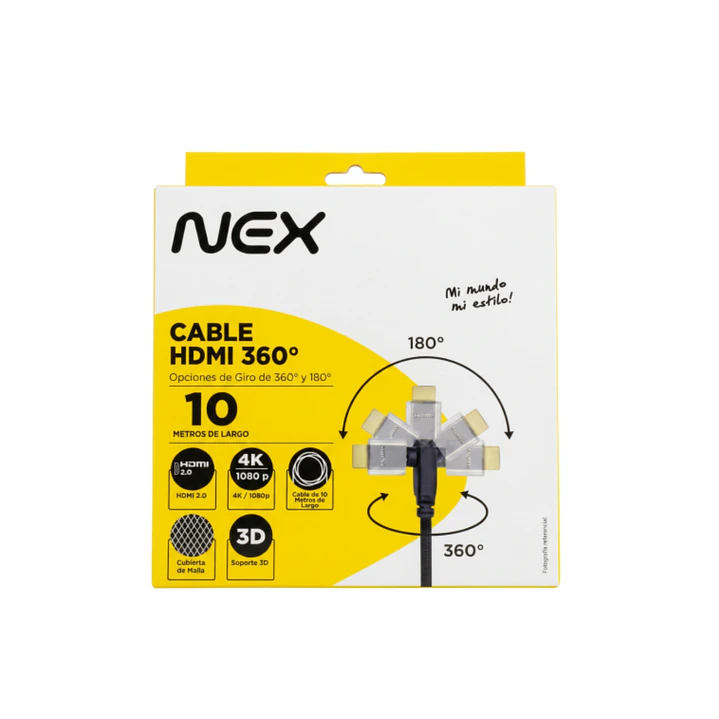 Cable HDMI 360º 10 mt Nex 1