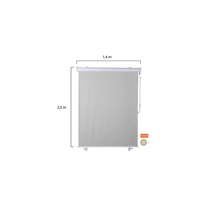 Toldo Vertical  para terraza 1.4 x 2.5 mt Beige Arena 2