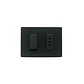 Interruptor Armado 9/12 + enchufe 10A Noir Mate Sinthesi - Miniatura 1