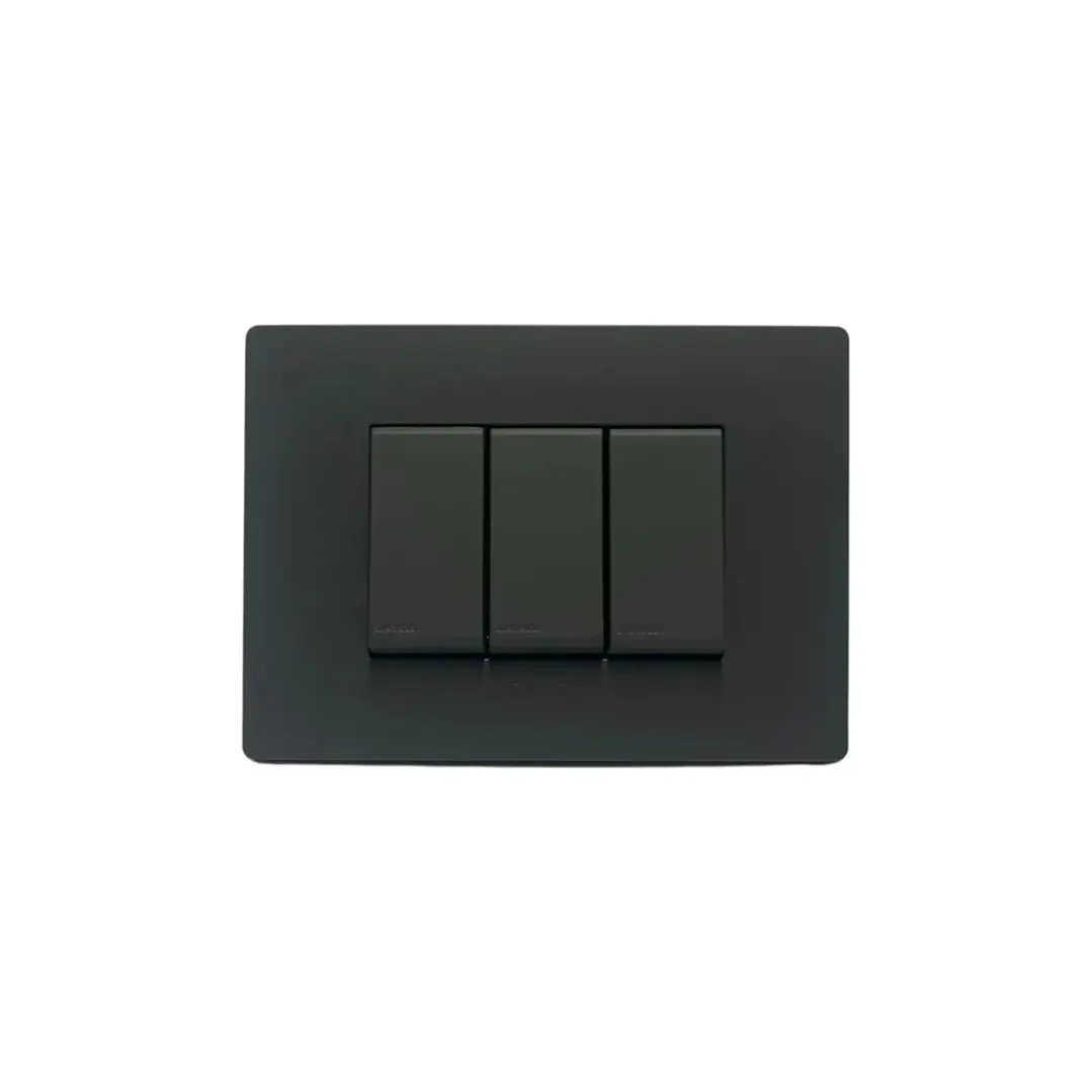 Interruptor triple 9/24 Nobile Antracita Negro Bticino 1