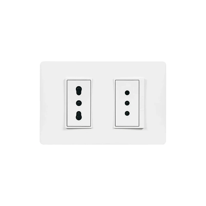 Enchufe Doble 10A + 10/16A Blanco Luzica Bticino 1