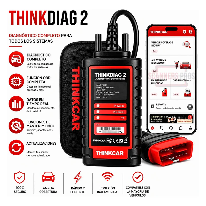 Scanner Automotriz Multimarca Obd Thinkdiag 2 Última Versión 1