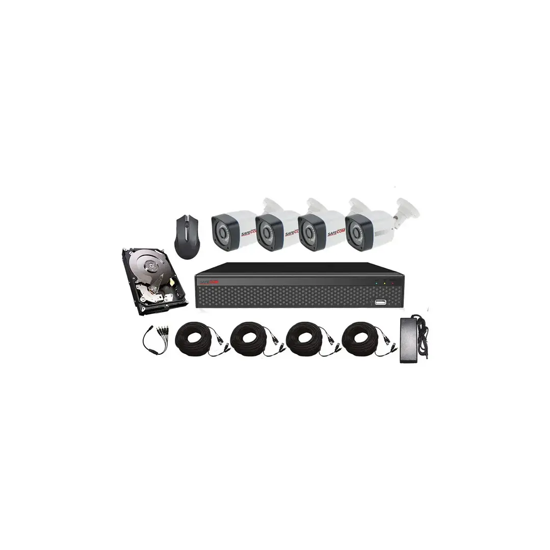 Kit 4 Camaras Bulle -  Nvr  - Dico Duro 1 Tb Safecom 1
