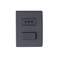 Interruptor + Enchufe 10A armado Grey Mate S32 - Miniatura 1