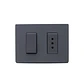 Interruptor + Enchufe 10A armado Grey Mate S32 - Miniatura 2