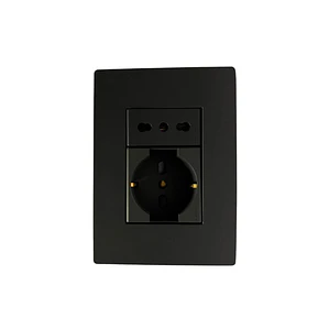 Enchufe Armado Schuko 16A + Enchufe 10/16A Noir Mate S33