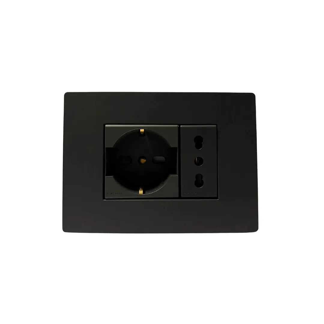 Enchufe Armado Schuko 16A + Enchufe 10/16A Noir Mate S33 2