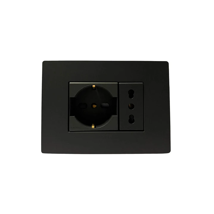 Enchufe Armado Schuko 16A + Enchufe 10/16A Noir Mate S33 2