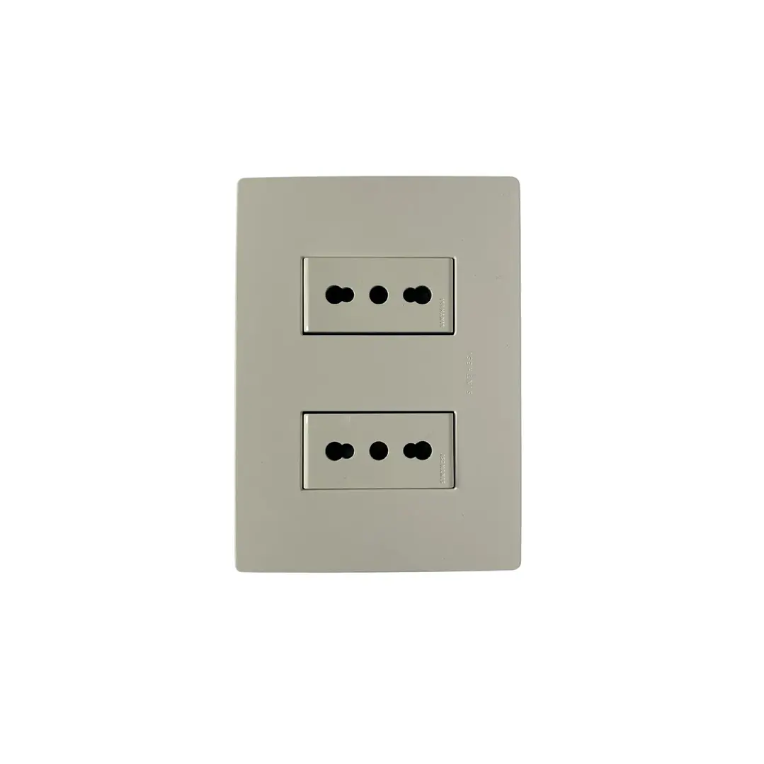 Enchufe Doble Armado 10/16A Blanco Mate S32 1
