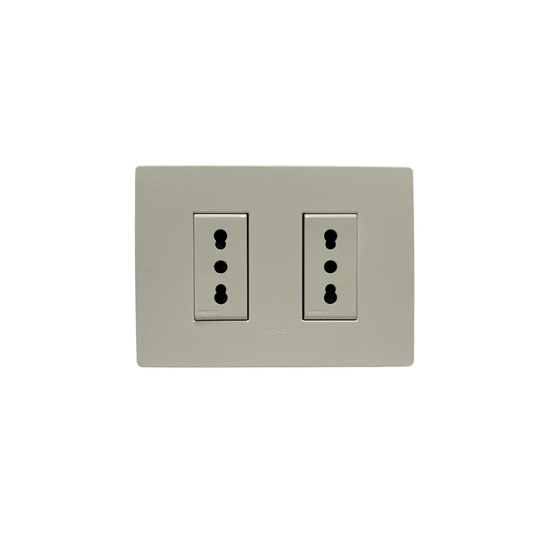 Enchufe Doble Armado 10/16A Blanco Mate S32 2