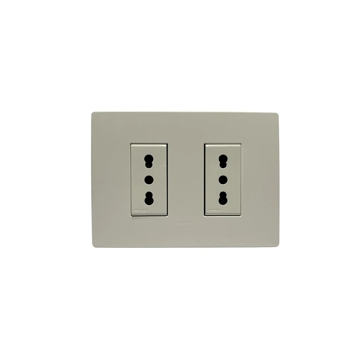 Enchufe Doble Armado 10/16A Blanco Mate S32 2