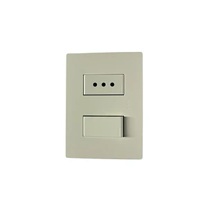 Interruptor 9/12 + Enchufe 10A Armado Blanco Mate S32