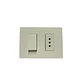 Interruptor 9/12 + Enchufe 10A Armado Blanco Mate S32 - Miniatura 2