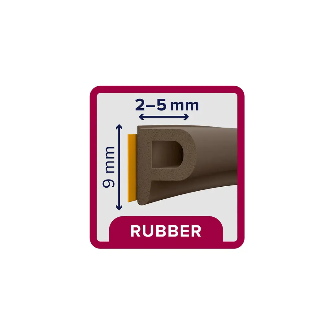 Cinta selladora Autoadhesiva Perfil P 9mm x 2 - 5 mm x 6 mt 2