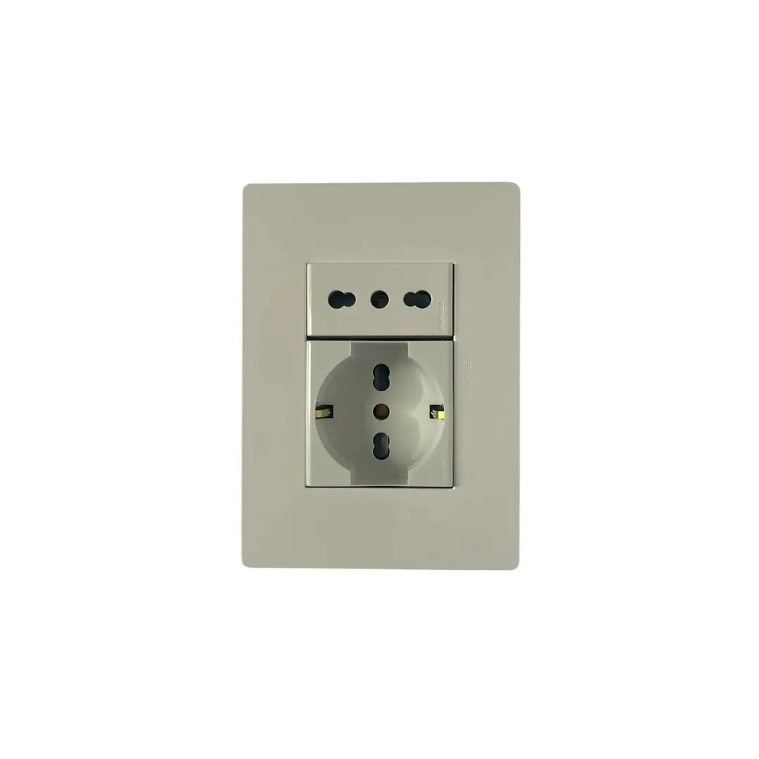 Enchufe Schuko 10/16A + Enchufe 10A Blanco Mate S32 2