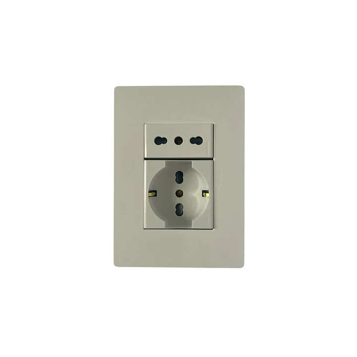 Enchufe Schuko 10/16A + Enchufe 10A Blanco Mate S32 2