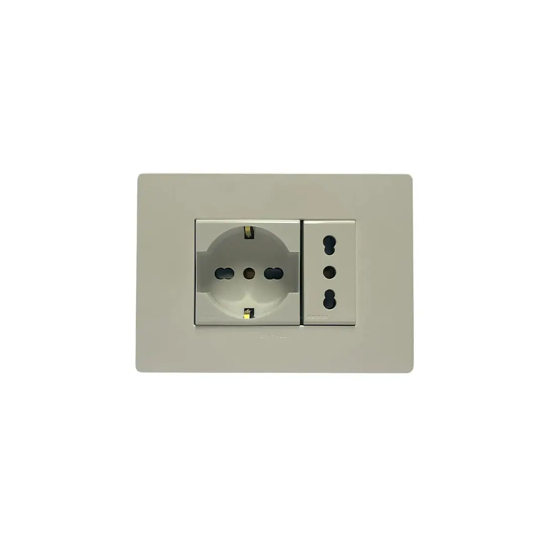 Enchufe Schuko 10/16A + Enchufe 10A Blanco Mate S32 1