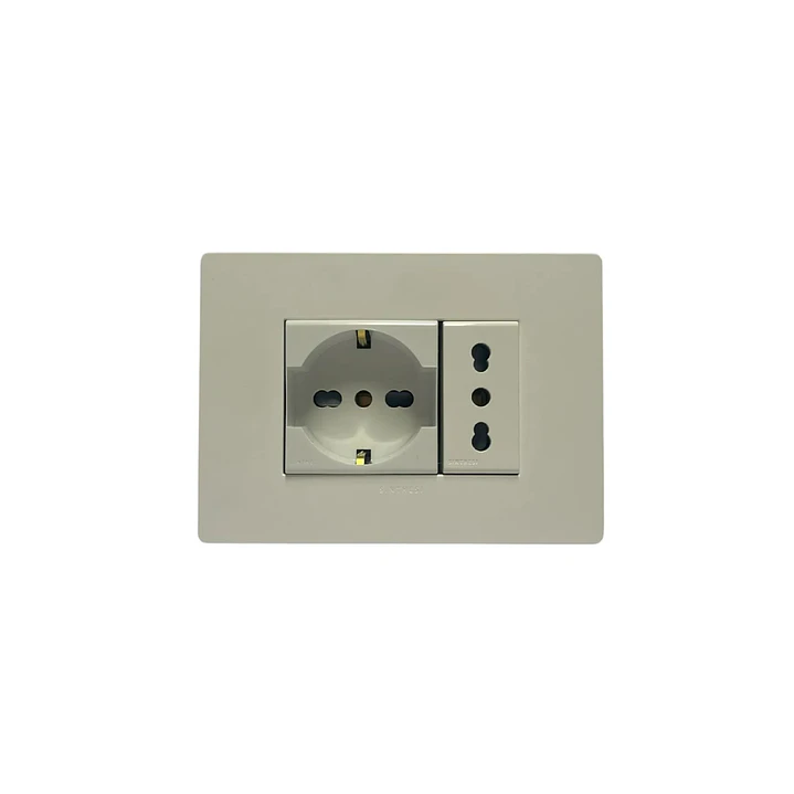 Enchufe Schuko 10/16A + Enchufe 10A Blanco Mate S32 1