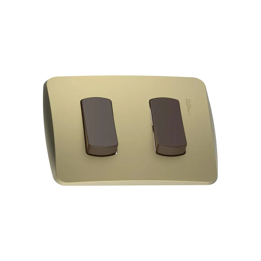 Interruptor Doble 9/12 Dorado/Cafe Miluz S3B62115 2