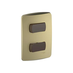 Interruptor Doble 9/12 Dorado/Cafe Miluz S3B62115
