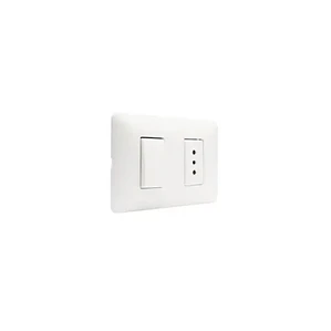 Placa Armada Interruptor 9/12 + Enchufe 10A Matix Blanco 