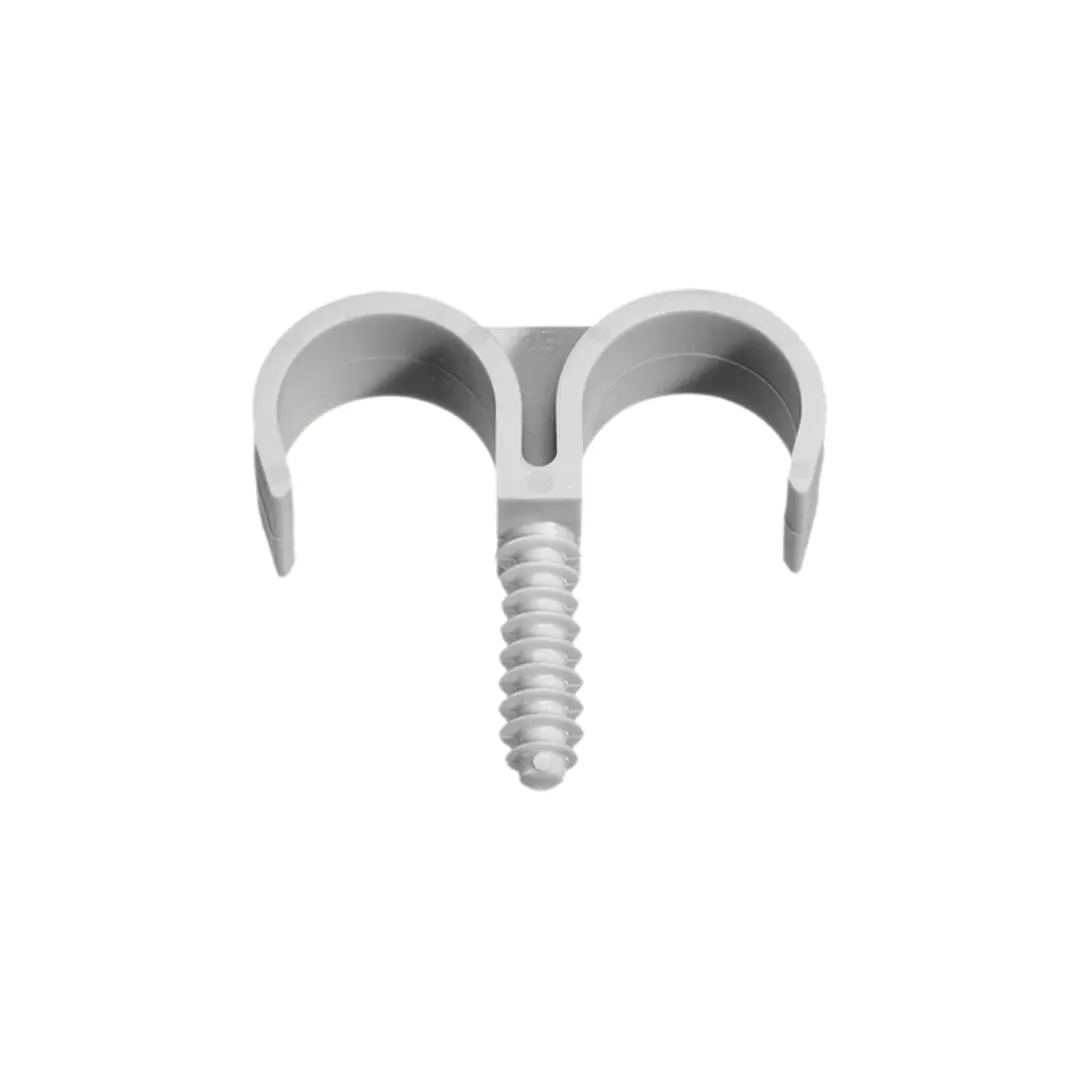 Pack 100 u Fijación P/tubería Fix-Ring Doble S/Tornillo 25mm 1