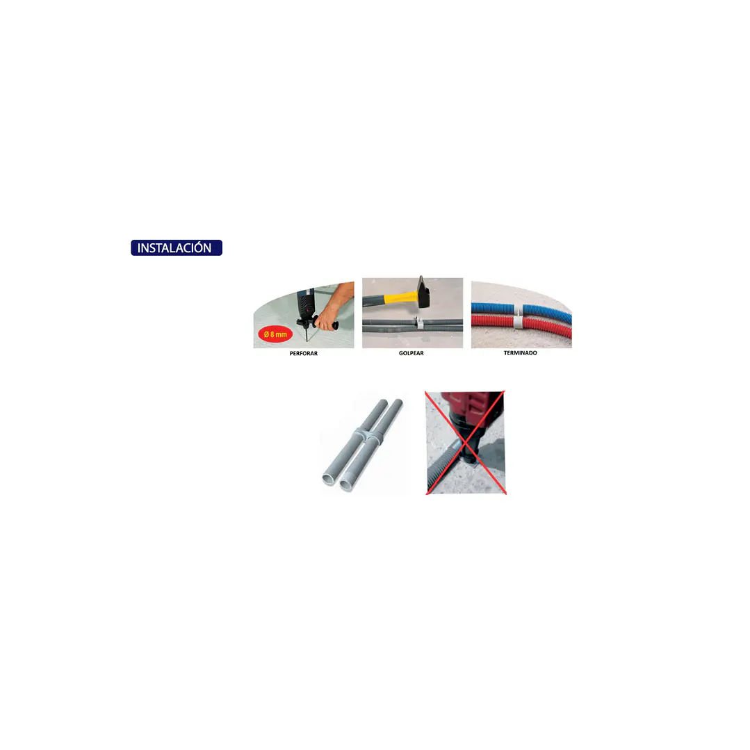 Pack 100 u Fijación P/tubería Fix-Ring Doble S/Tornillo 20mm 4