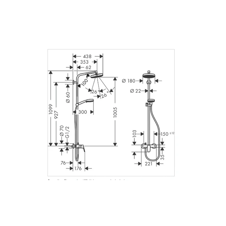 Columna ducha Crometta 160 de Hansgrohe 27266400 3