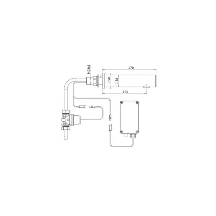 Grifería a Muro Tubular CB con Sensor Stern 350210 3
