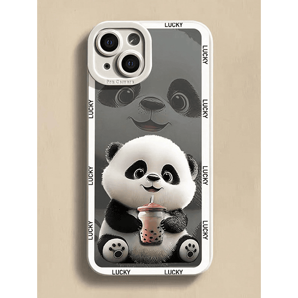 Funda de protección cóncava para teléfono móvil con diseño de panda  1