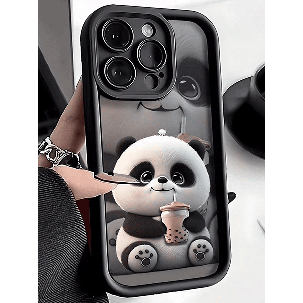 Funda de protección cóncava para teléfono móvil con diseño de panda  6