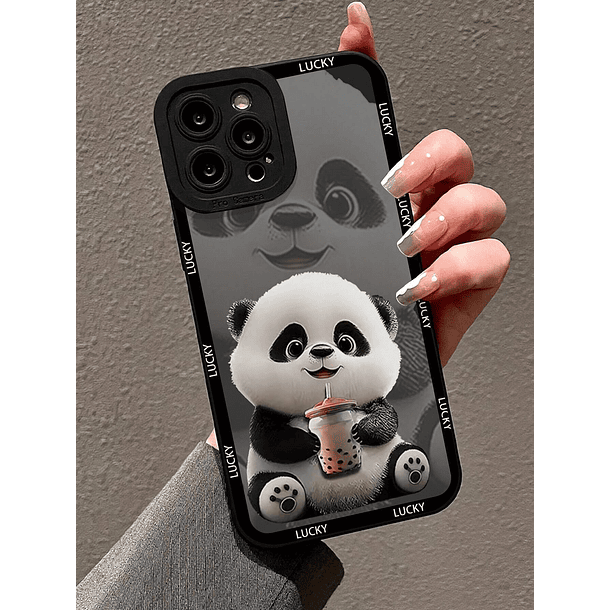 Funda de protección cóncava para teléfono móvil con diseño de panda  10