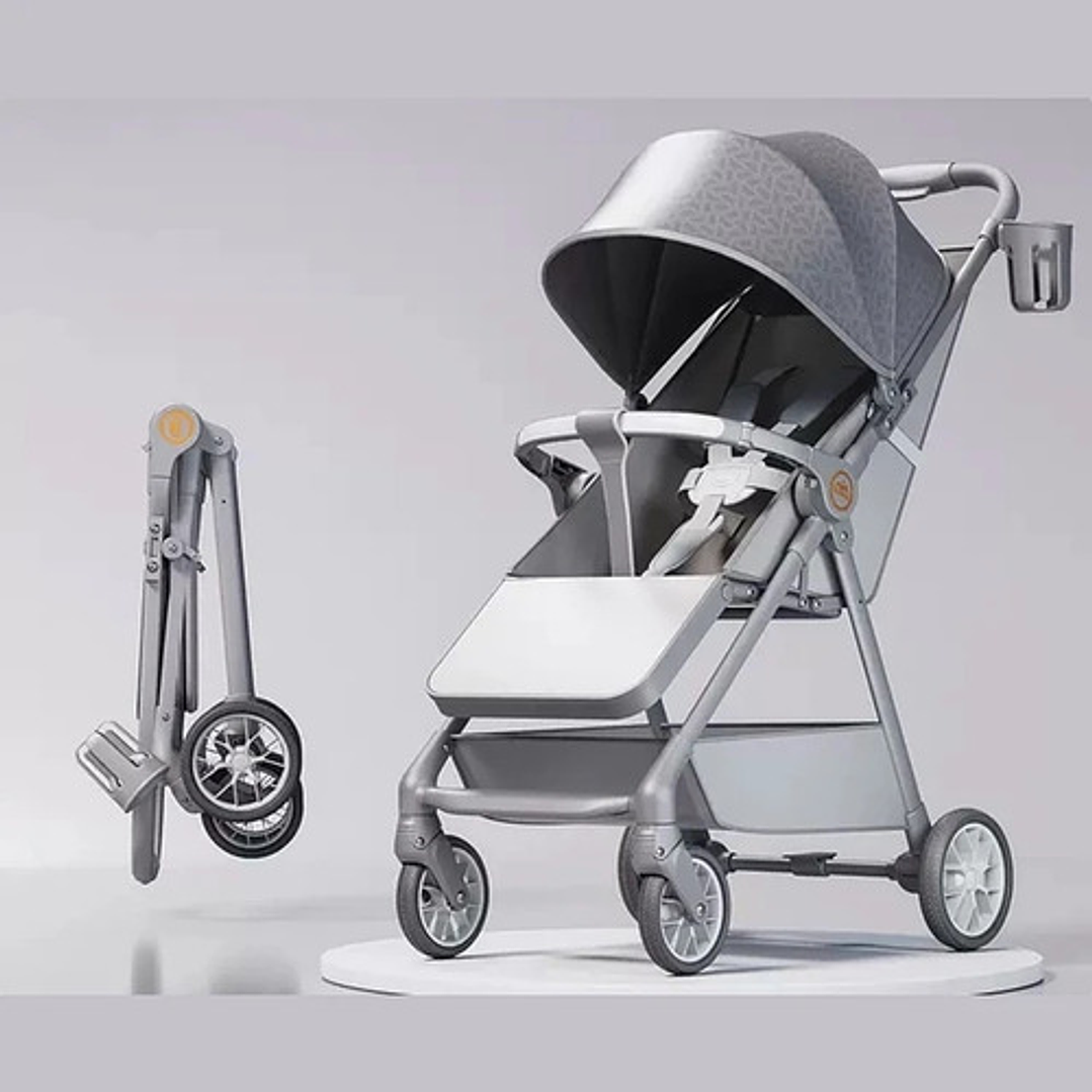 Coche De Bebé Reclinable Con Bandeja Frontal Y Portavaso 7