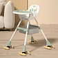 Silla De Comer Con Cinturón Y Ruedas Para Niños, 2 En 1 Color Verde Moderno - Miniatura 6