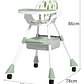 Silla De Comer Con Cinturón Y Ruedas Para Niños, 2 En 1 Color Verde Moderno - Miniatura 9