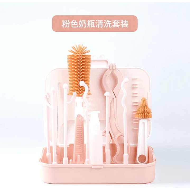 Secador De Mamaderas + Kit De Cepillos De Limpieza 6