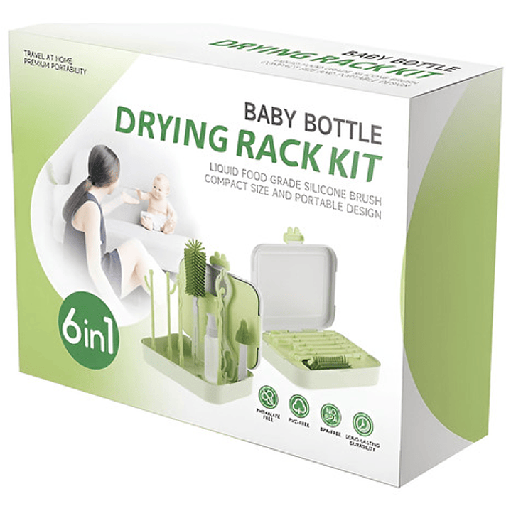 Secador De Mamaderas + Kit De Cepillos De Limpieza 7